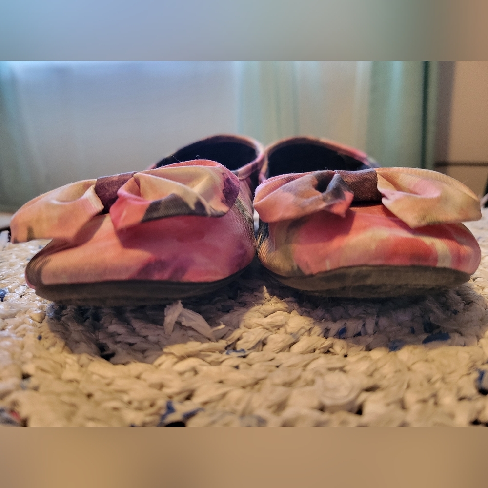 Pink Sam & Libby satin ballet flats with bow EUC - Picture 2 of 6